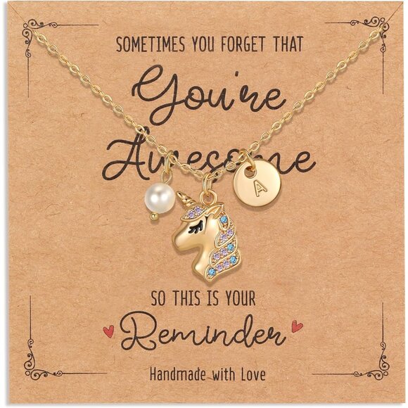 Little Princess 14K Gold Unicorn Necklace with Adjustable Length - Kids Jewelry - Picture 2 of 7